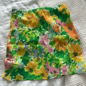 With Jeans Floral Skirt